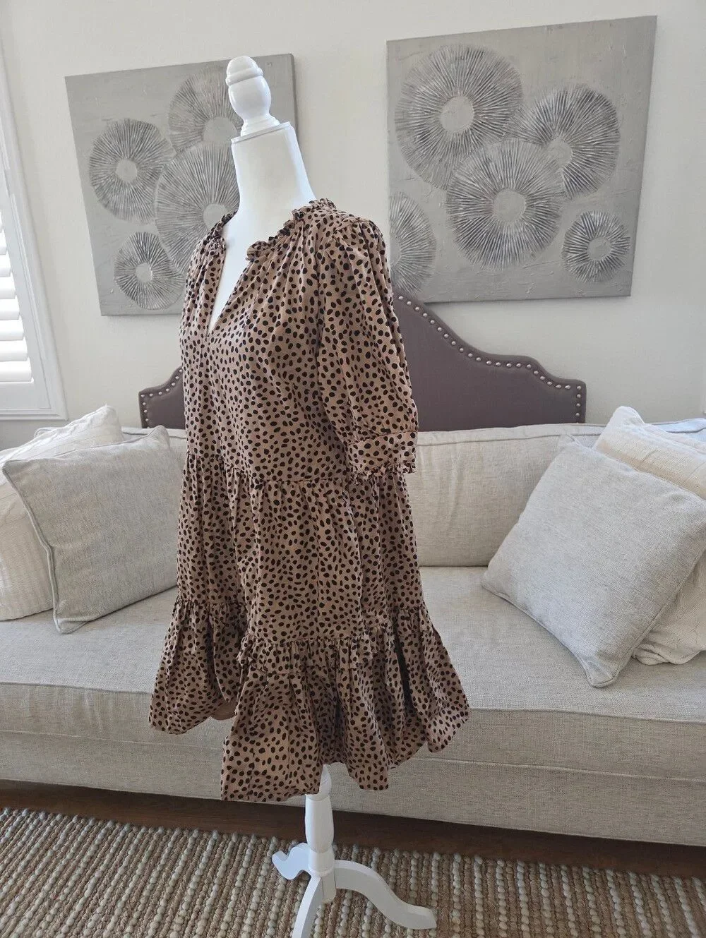 J.Crew Ruffleneck Tiered Popover Mini Dress SZ S